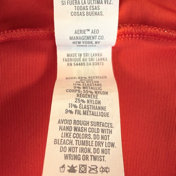 Aerie High Cut Cheeky Bikini Bottoms Orange Metallic Sparkle Size L - Picture 8 of 9